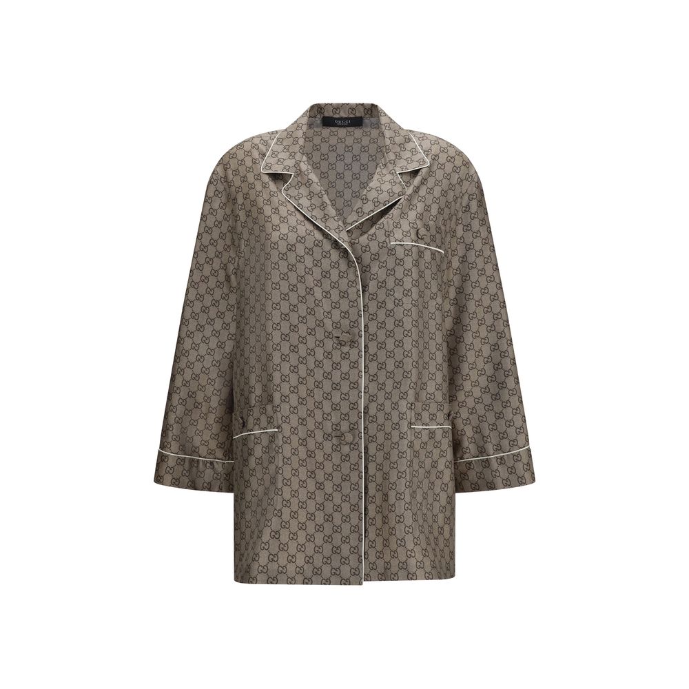 Gucci Beige Silk Dress Shirt Gucci