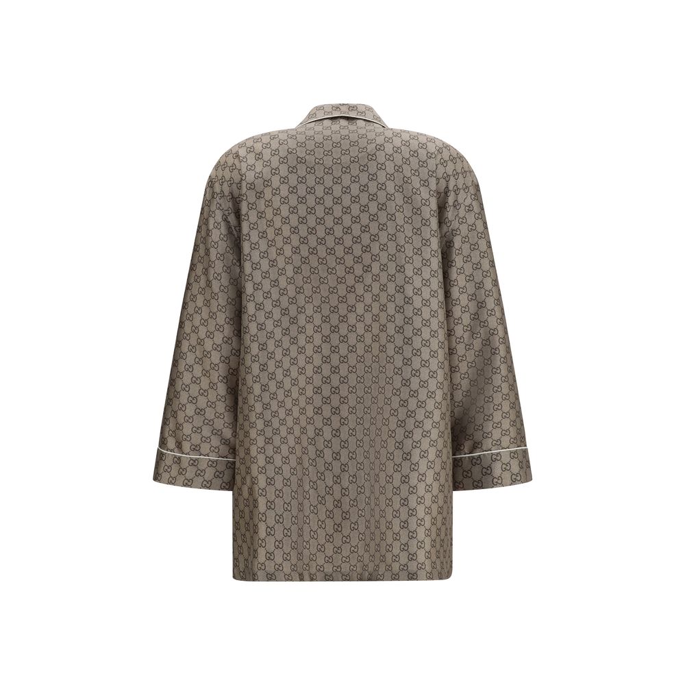 Gucci Beige Silk Dress Shirt Gucci