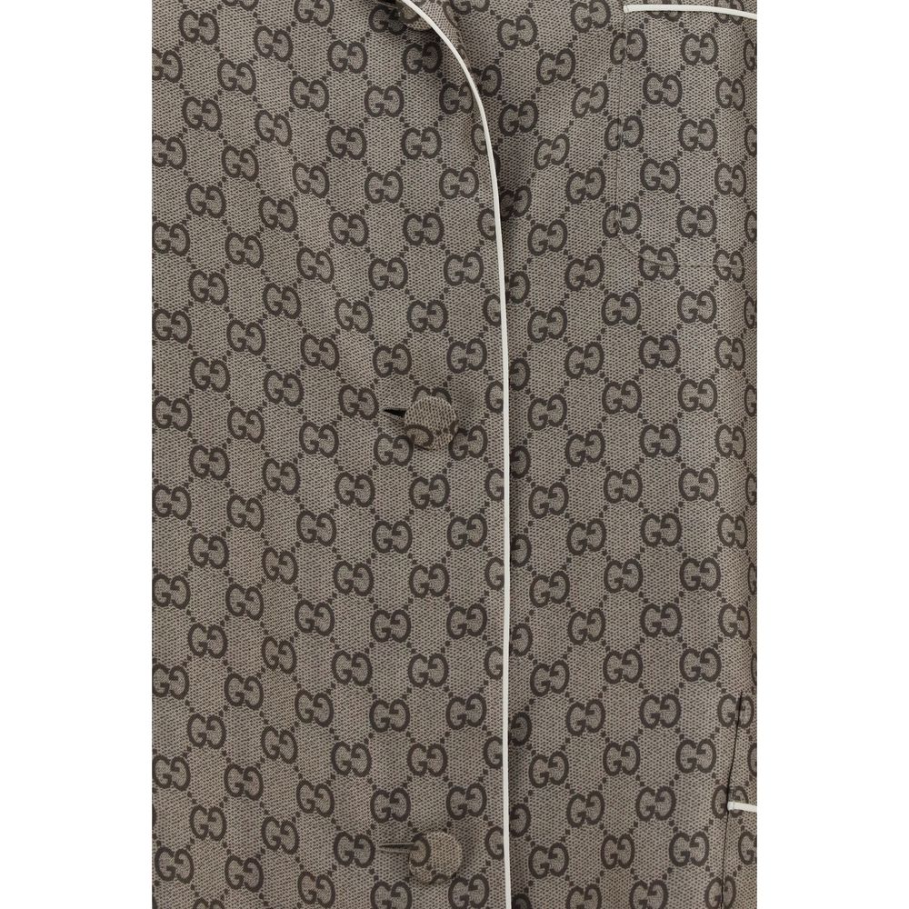 Gucci Beige Silk Dress Shirt Gucci