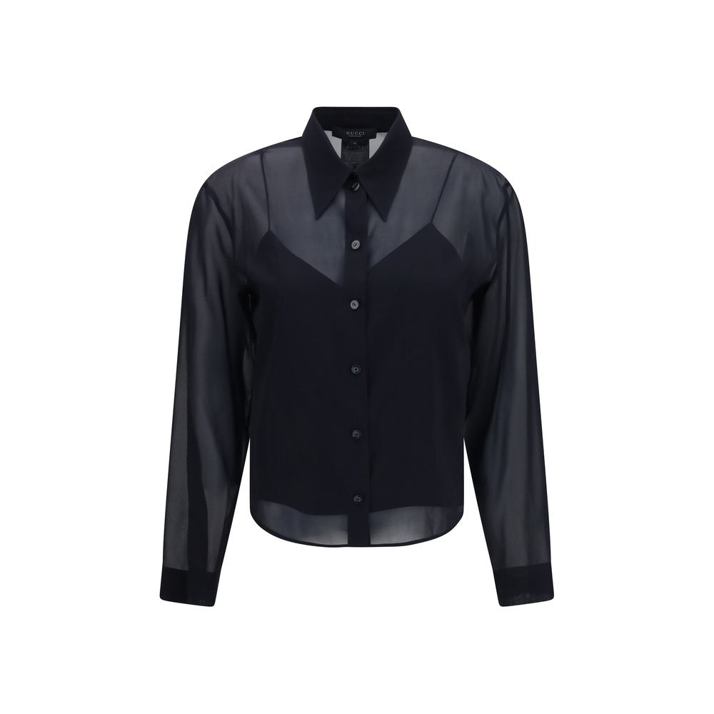 Gucci Black Silk Dress Shirt Gucci