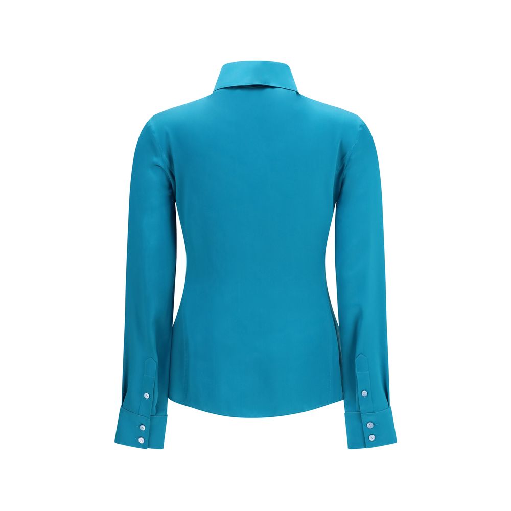 Gucci Blue Silk Dress Shirt Gucci