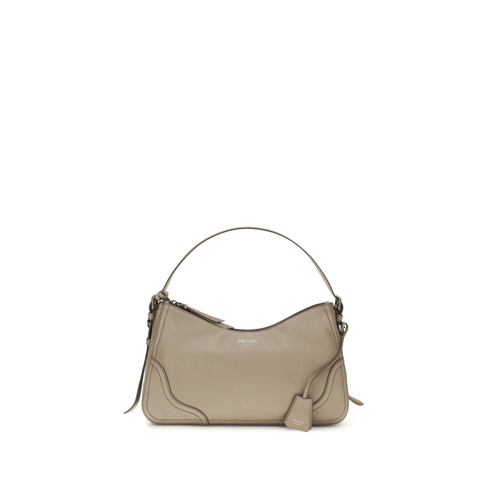 Prada Gray Calf Leather Bos Taurus Shoulder Bag Prada