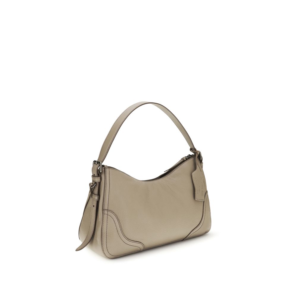 Prada Gray Calf Leather Bos Taurus Shoulder Bag Prada