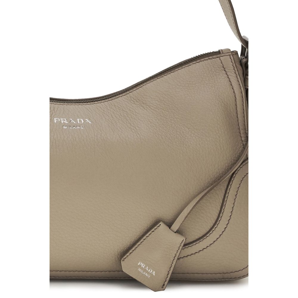 Prada Gray Calf Leather Bos Taurus Shoulder Bag Prada