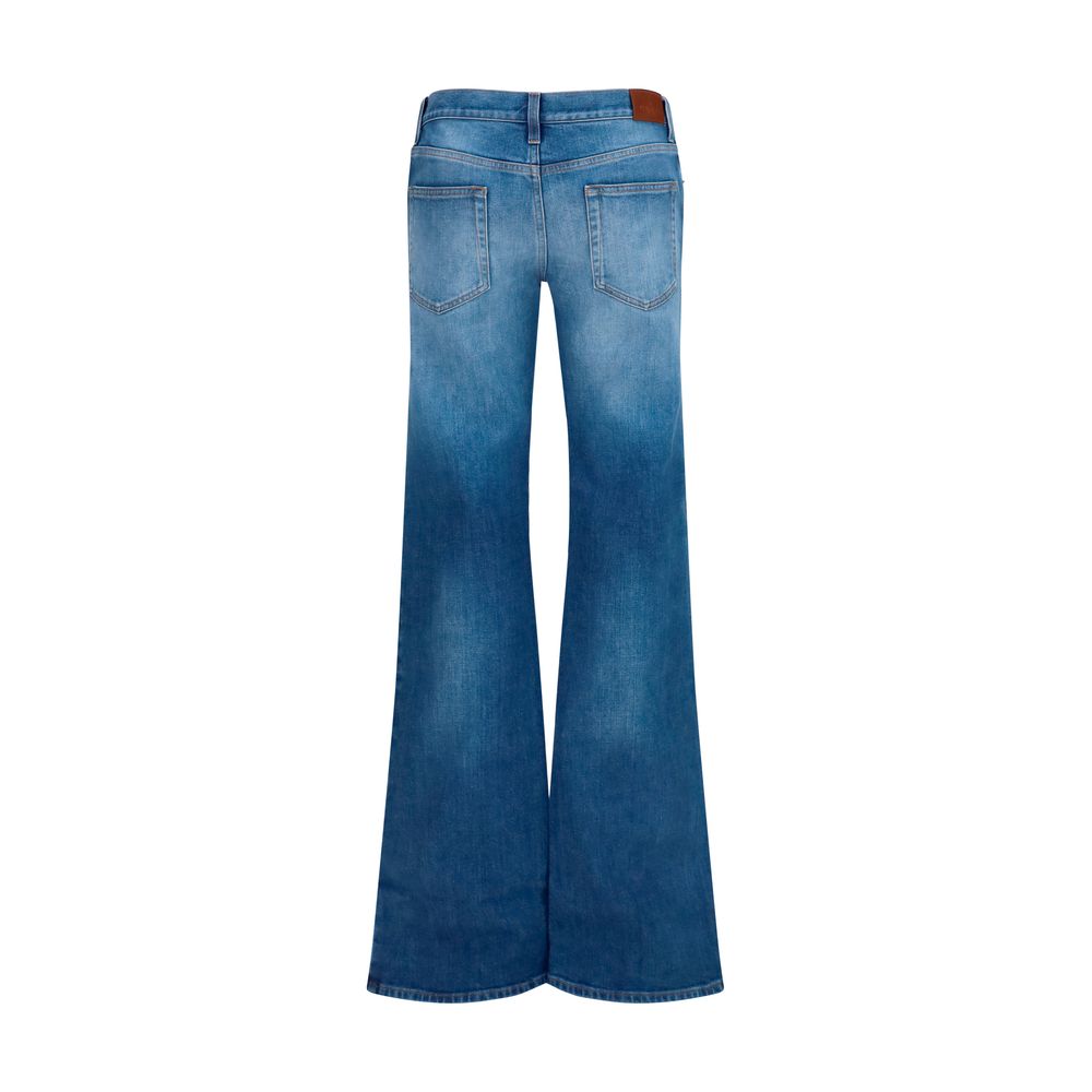 Gucci Blue Cotton Flared Jeans Gucci