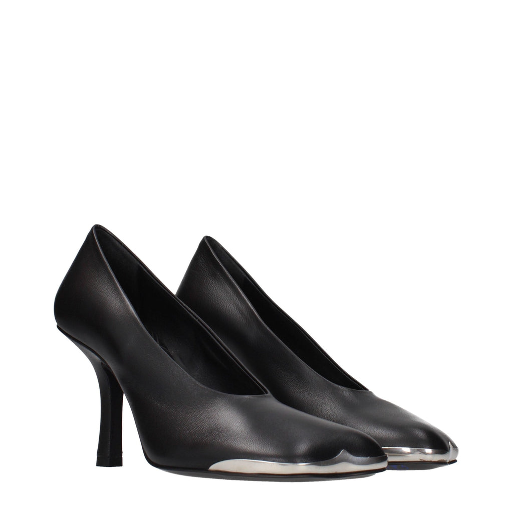 Burberry Black Leather High Heel Pumps Burberry