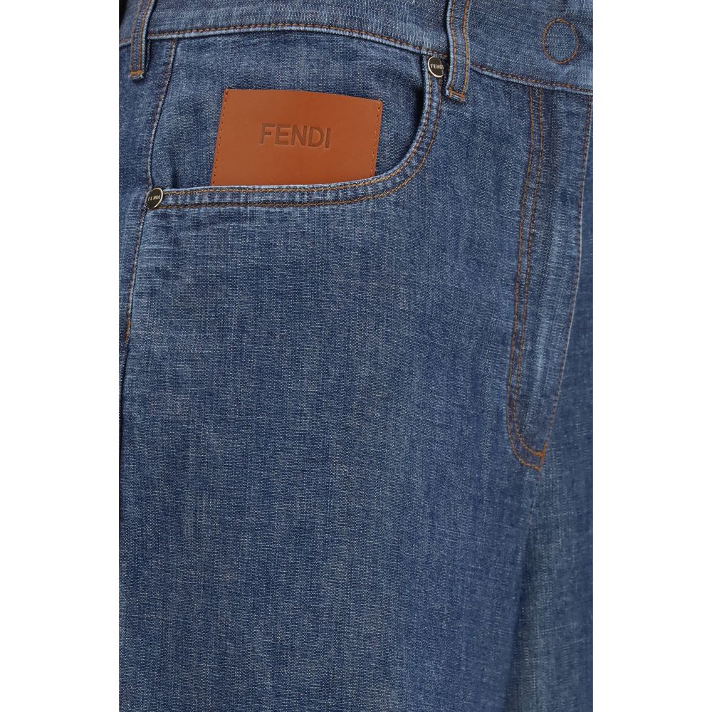 Fendi Blue Cotton Jeans Denim Fendi