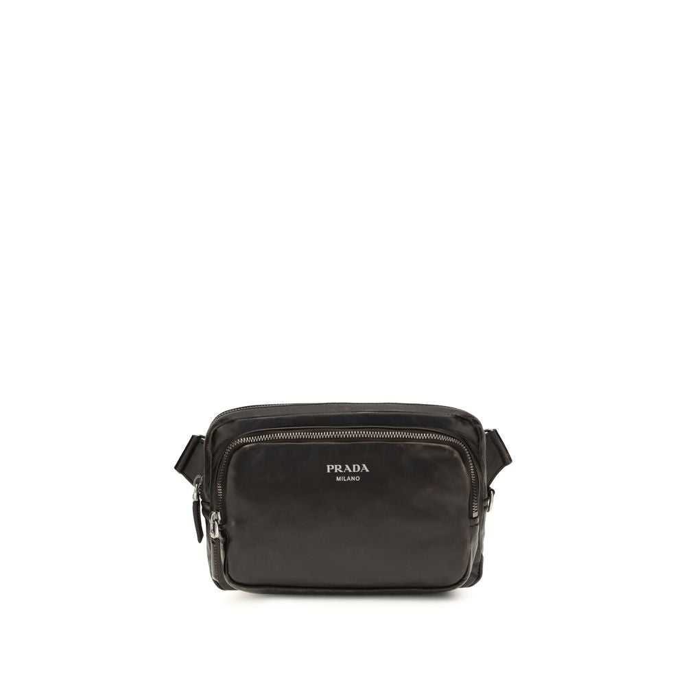 Prada Brown Calf Leather Bos Taurus Shoulder Bag Prada