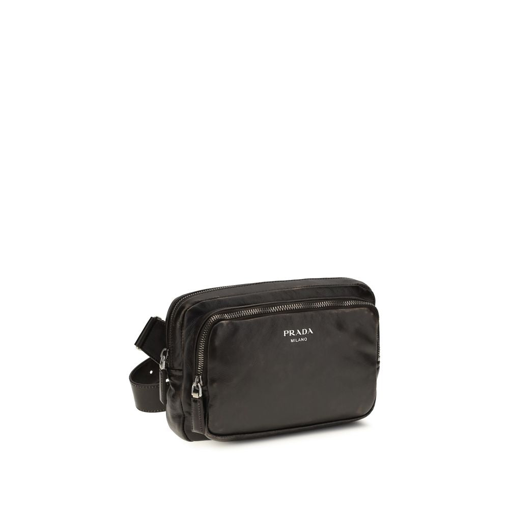 Prada Brown Calf Leather Bos Taurus Shoulder Bag Prada