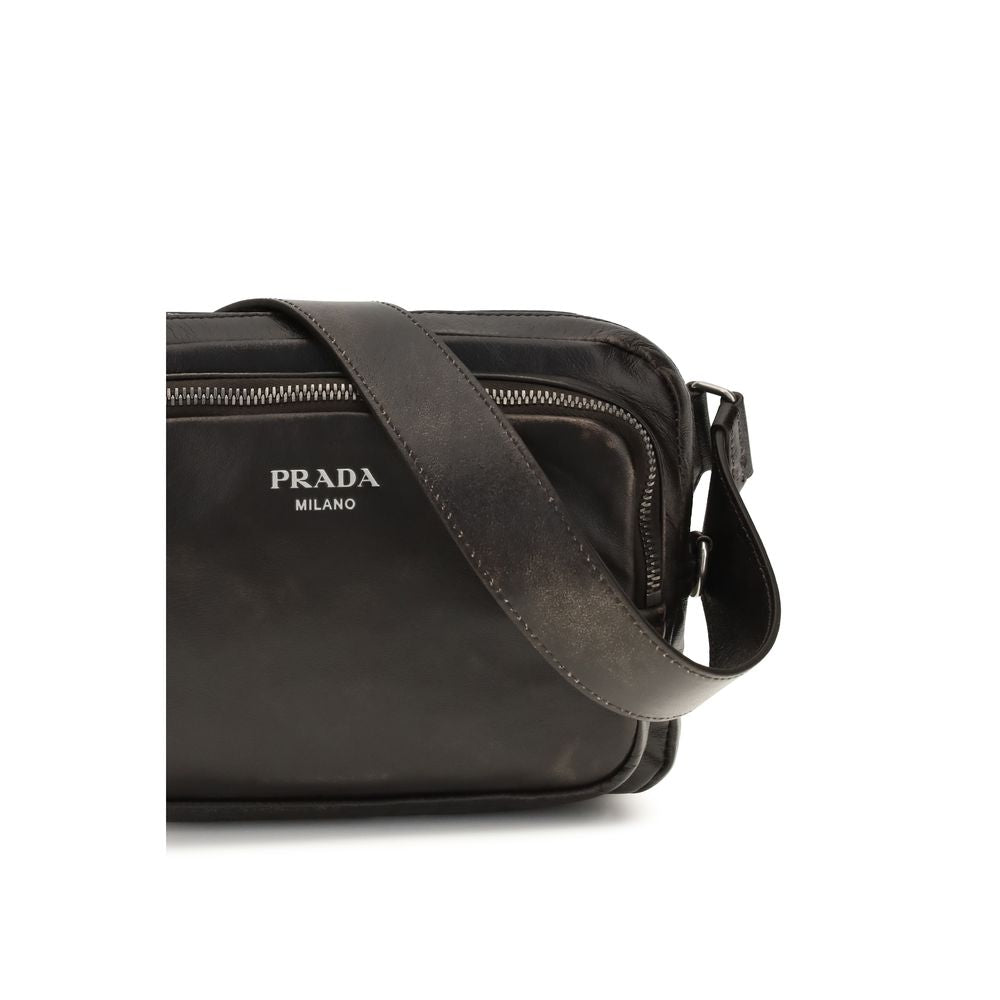 Prada Brown Calf Leather Bos Taurus Shoulder Bag Prada