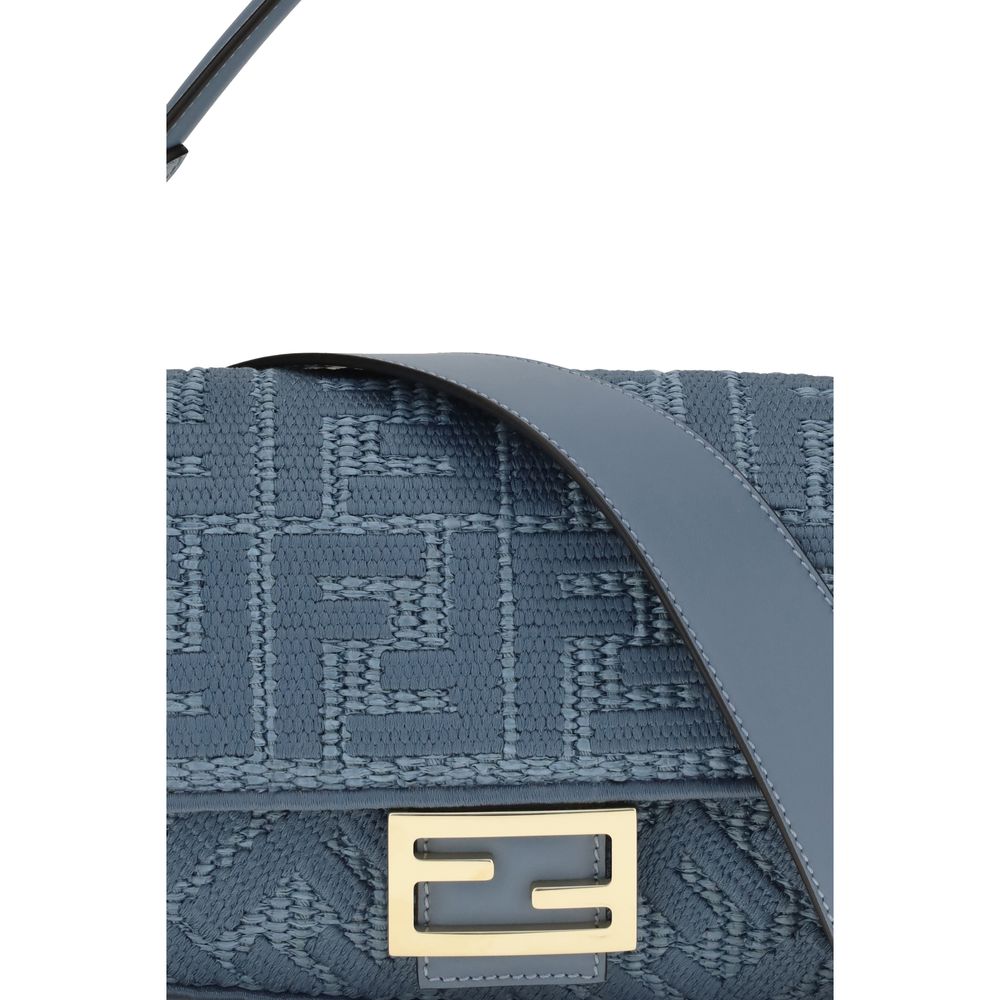 Fendi Blue Raffia Shoulder Bag Fendi