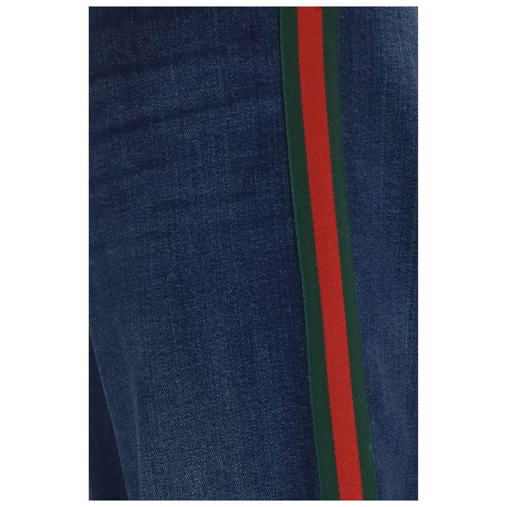 Gucci Blue Cotton Flared Jeans Gucci