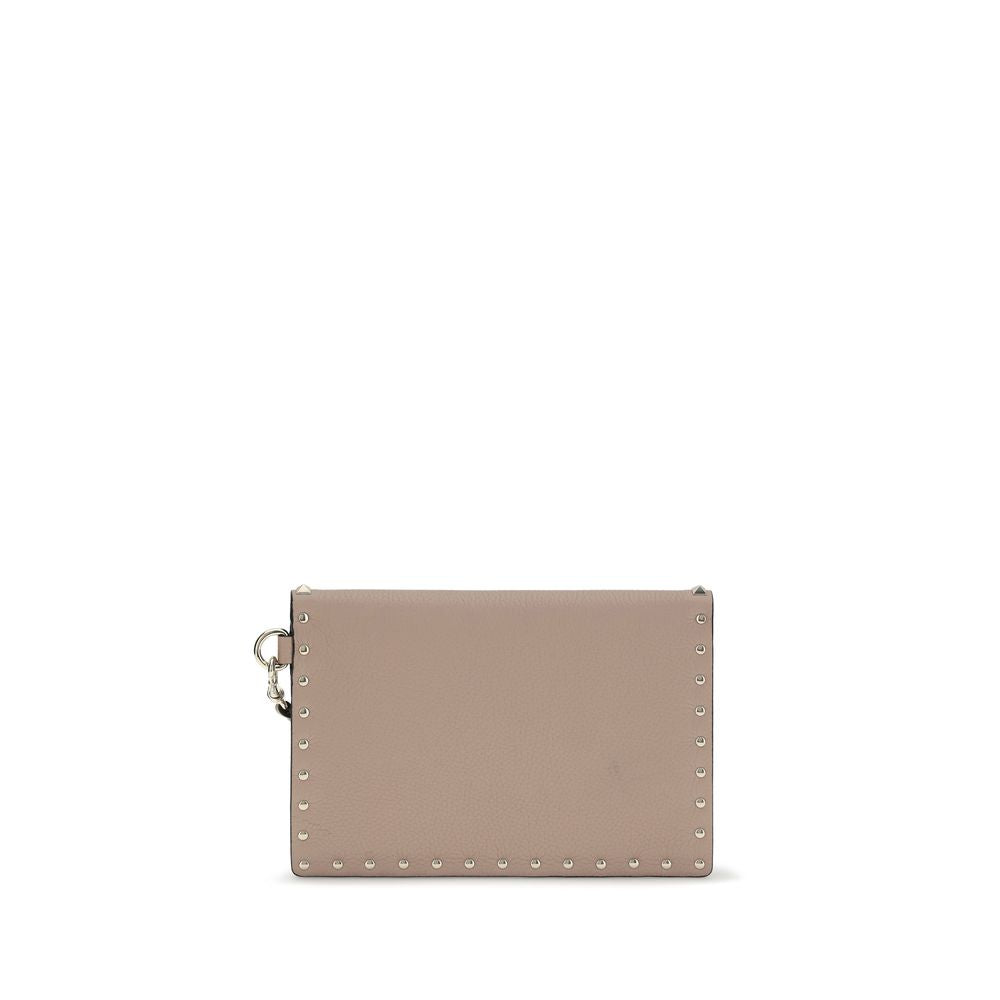 Valentino Garavani Beige Calf Leather Bos Taurus Wallet Valentino Garavani