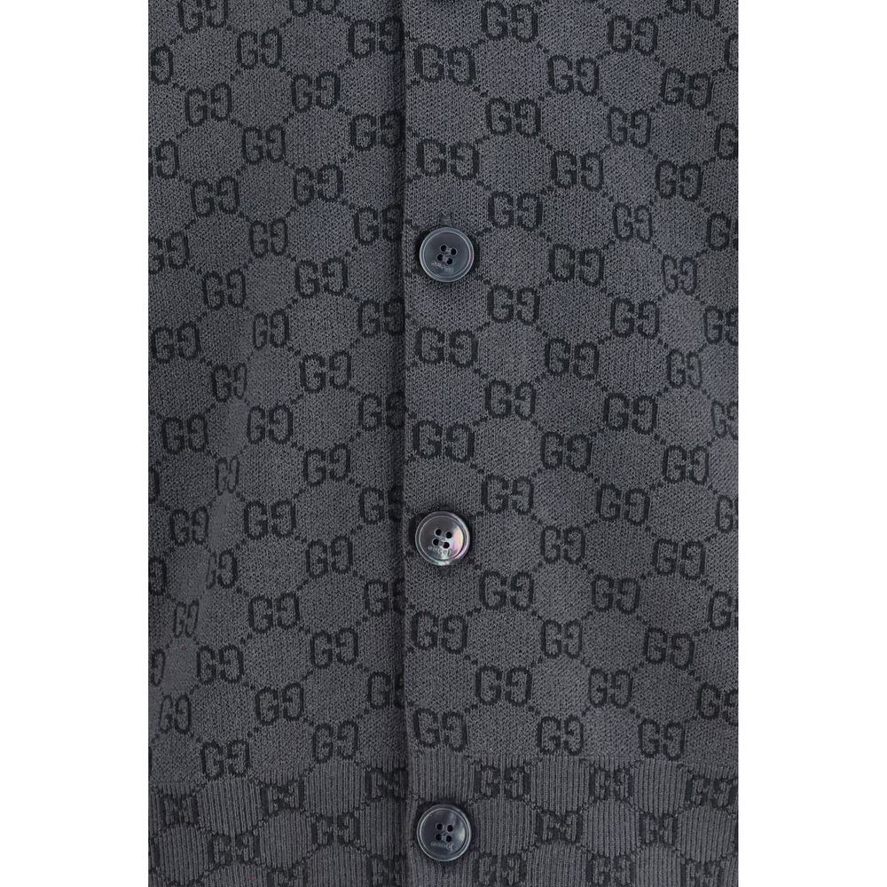 Gucci Gray Wool Oves Aries Cardigan Gucci