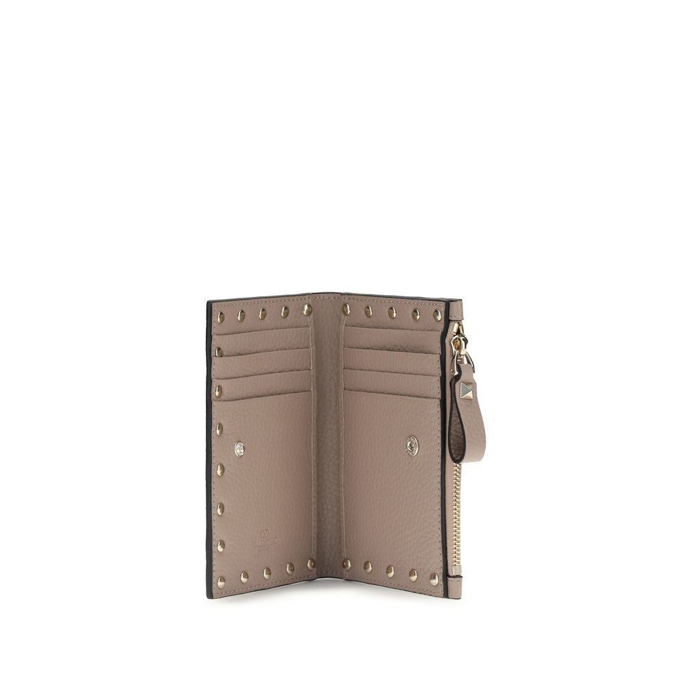 Valentino Garavani Beige Calf Leather Bos Taurus Wallet Valentino Garavani