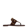Valentino Garavani Brown Leather Flip-Flop Sandals Valentino Garavani