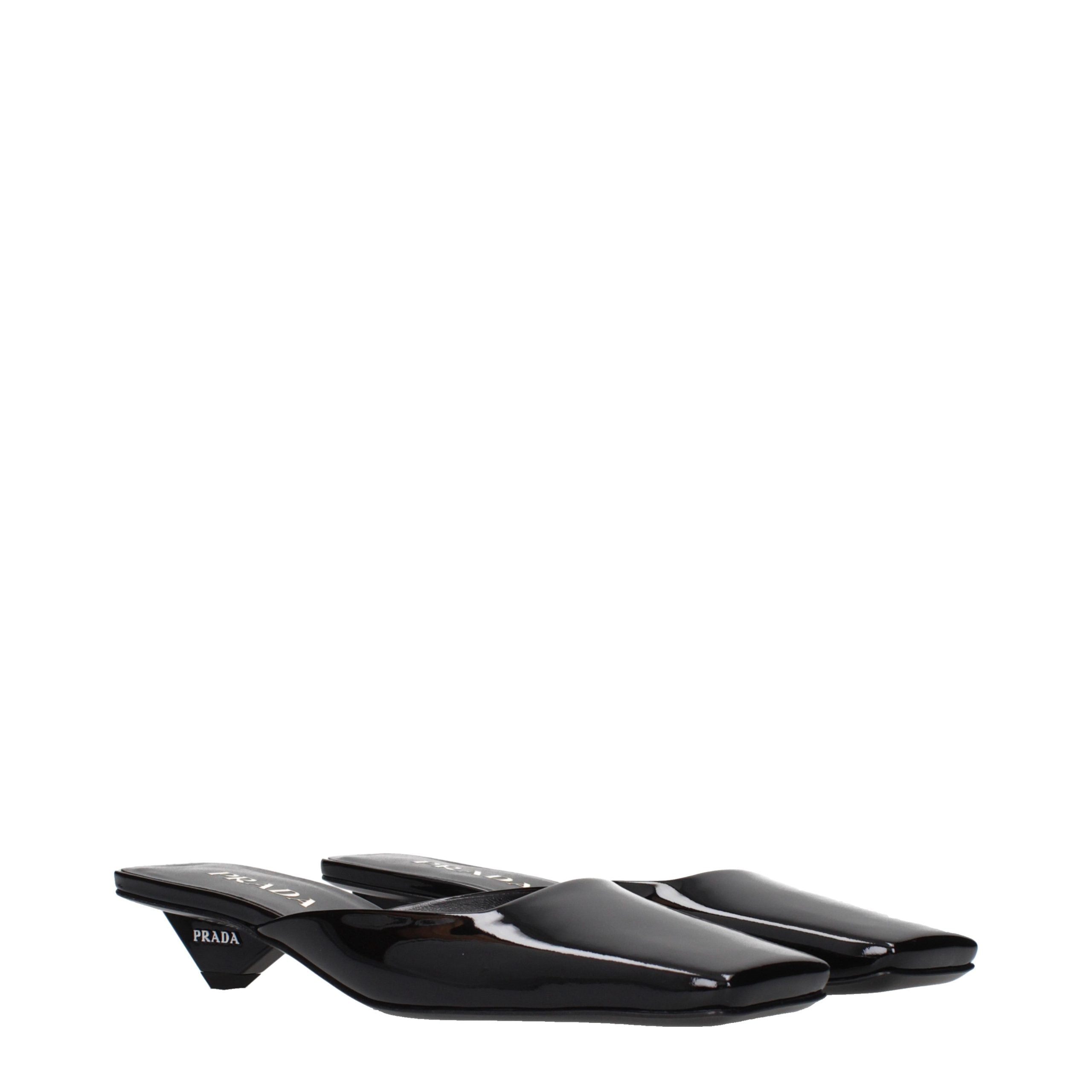 Prada Black Leather Flat Sandals Prada