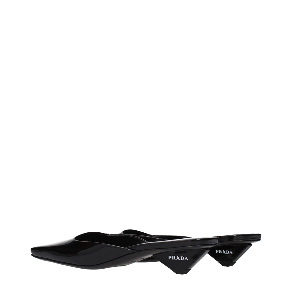 Prada Black Leather Flat Sandals Prada