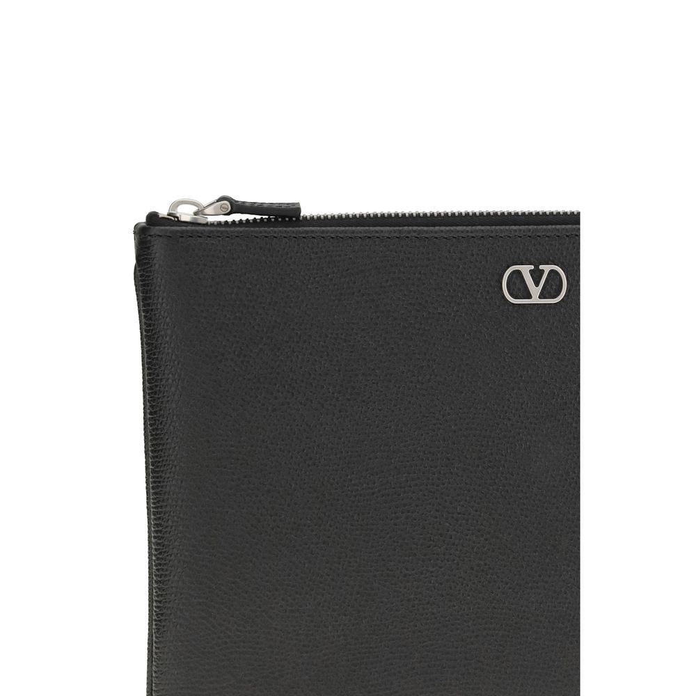 Valentino Garavani Black Calf Leather Bos Taurus Wallet Valentino Garavani