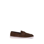 Prada Brown Calf Leather Bos Taurus Slip-On Loafers Prada
