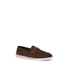 Prada Brown Calf Leather Bos Taurus Slip-On Loafers Prada