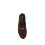 Prada Brown Calf Leather Bos Taurus Slip-On Loafers Prada