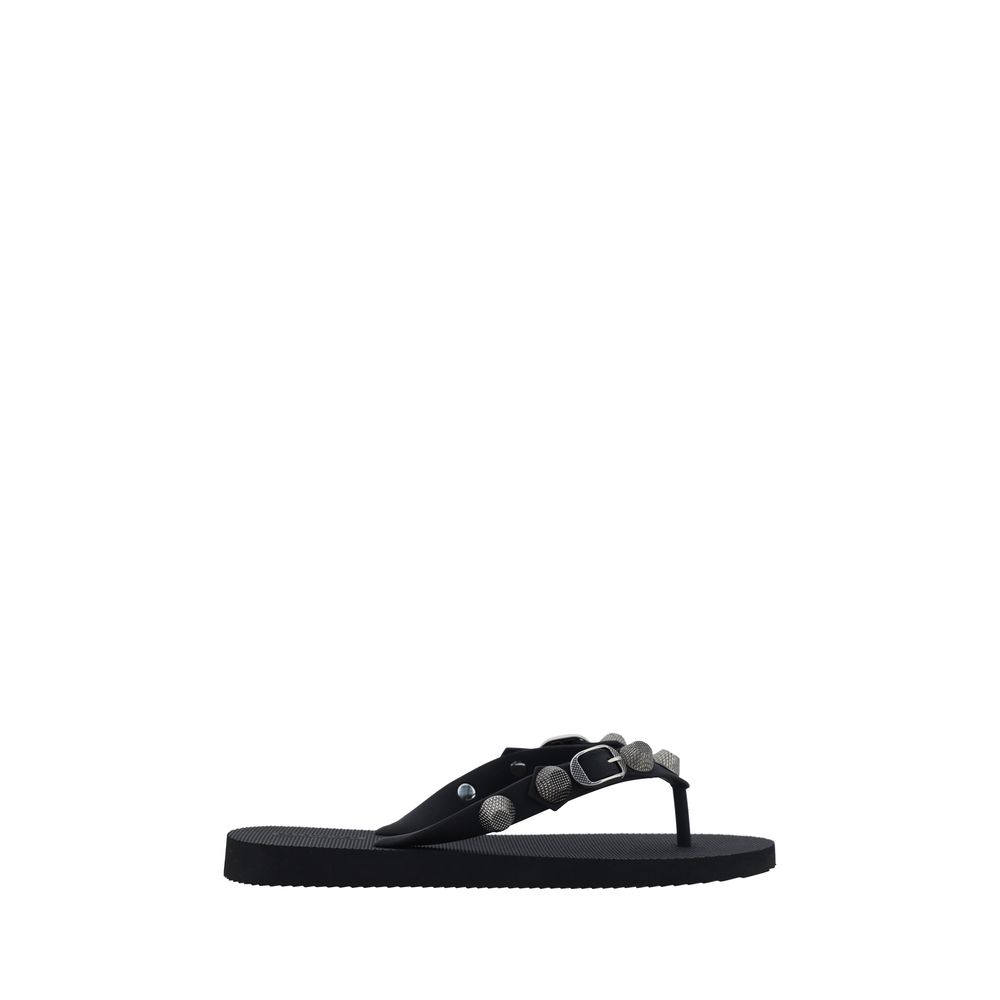 Balenciaga Black Polyurethane Flip-Flop Sandals Balenciaga