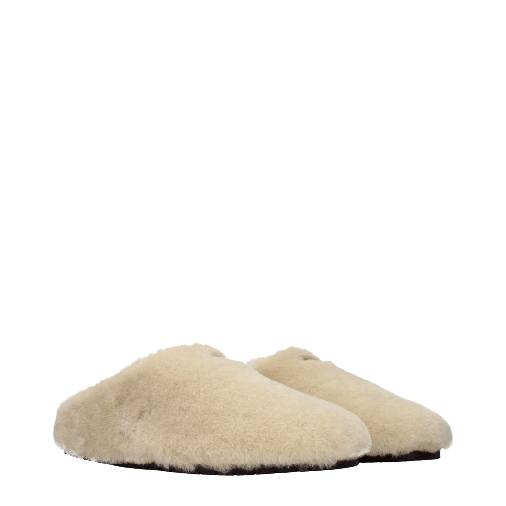 Prada Beige Fur Slippers Prada
