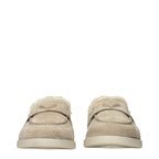 Prada Beige Leather Slip-On Loafers Prada