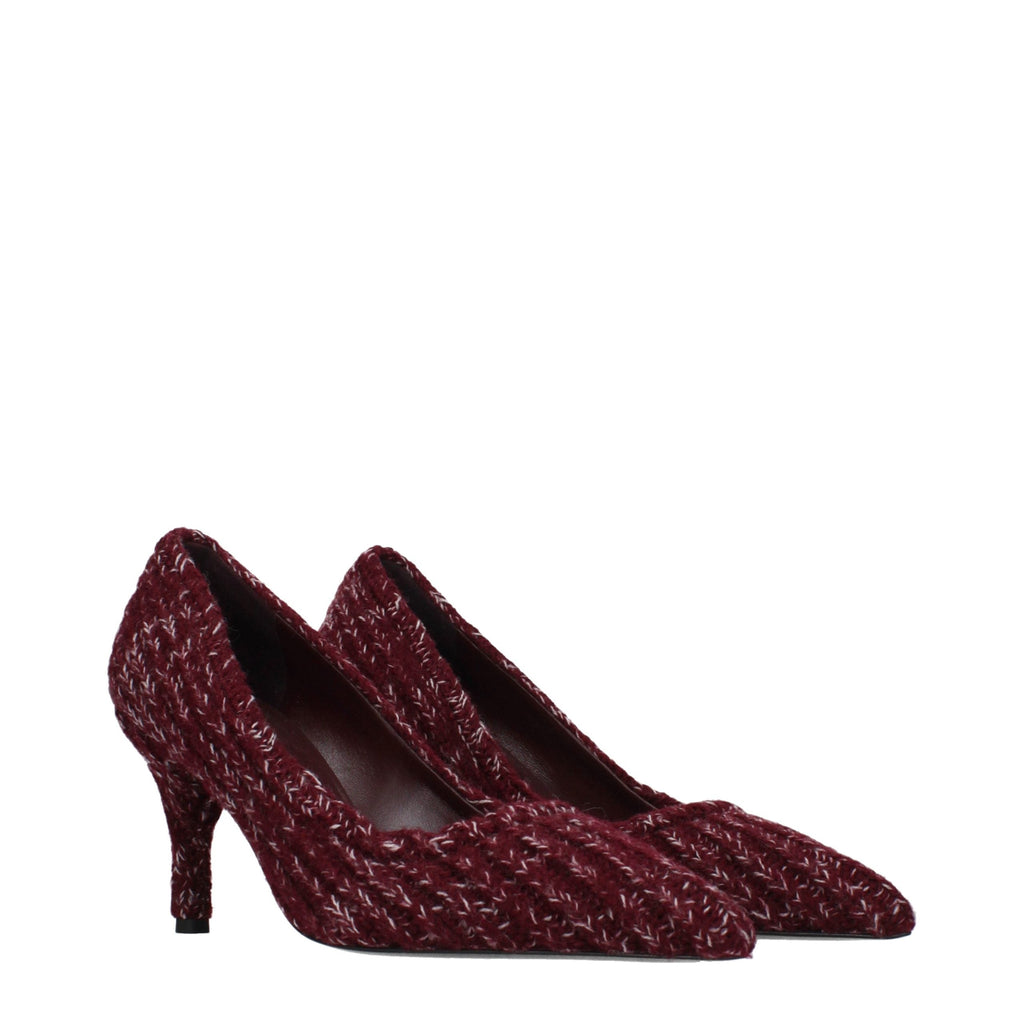 Prada Red Fabric Mid Heel Pumps Prada