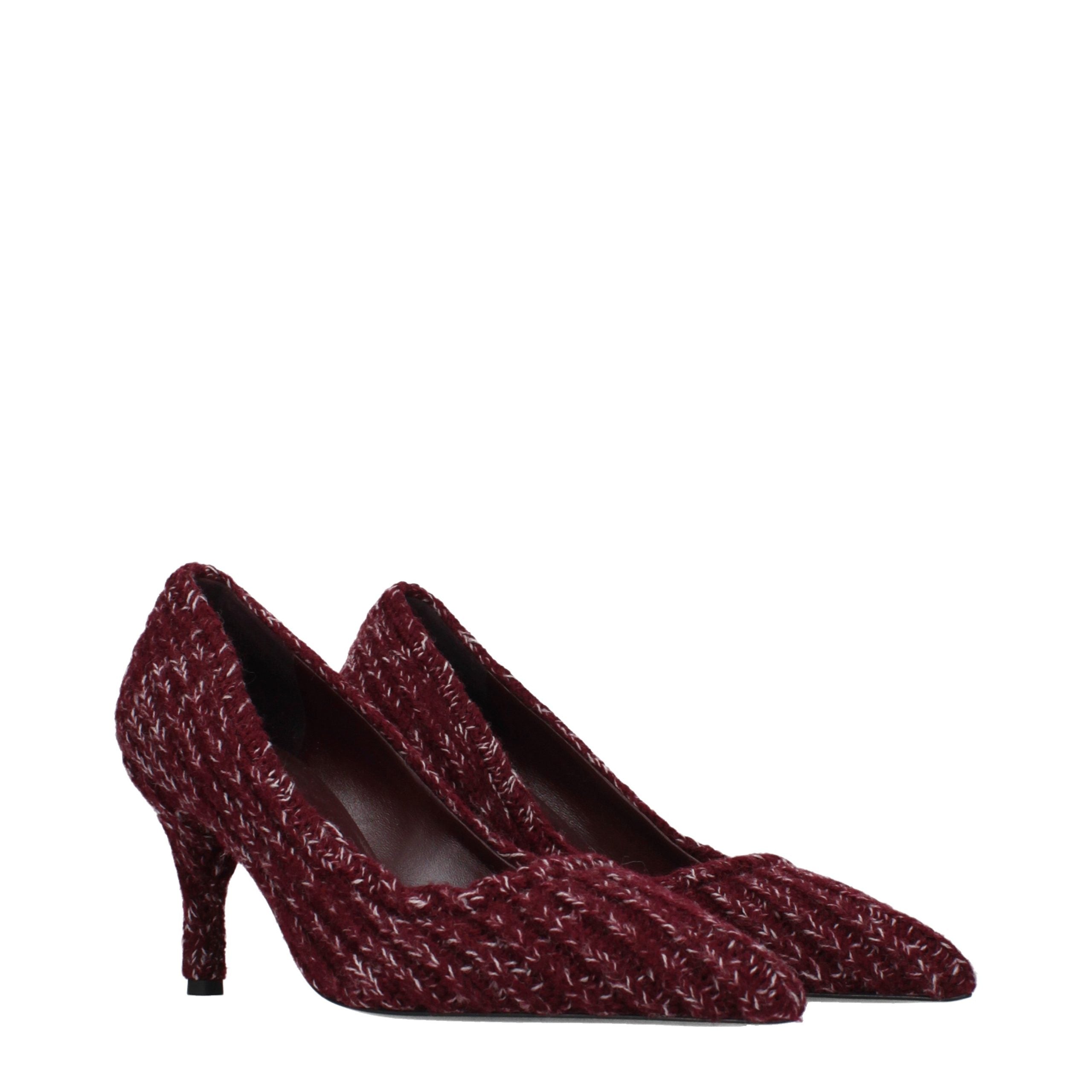 Prada Red Fabric Mid Heel Pumps Prada