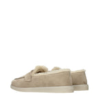 Prada Beige Leather Slip-On Loafers Prada