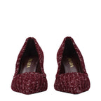 Prada Red Fabric Mid Heel Pumps Prada
