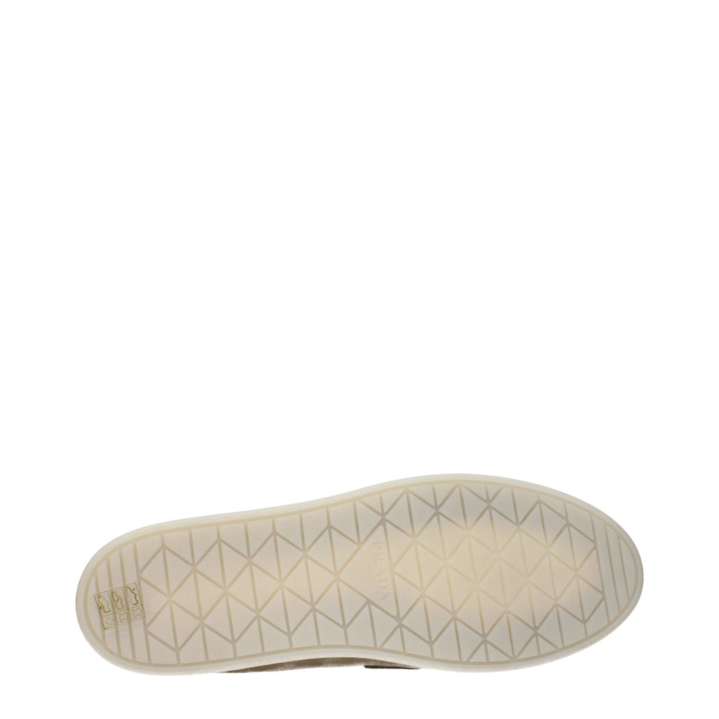 Prada Beige Leather Slip-On Loafers Prada