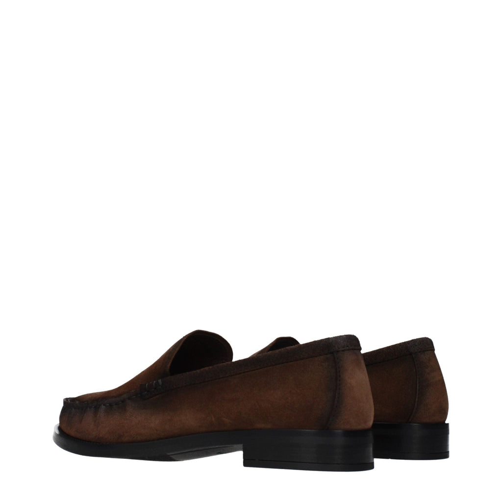 Prada Brown Leather Slip-On Loafers Prada