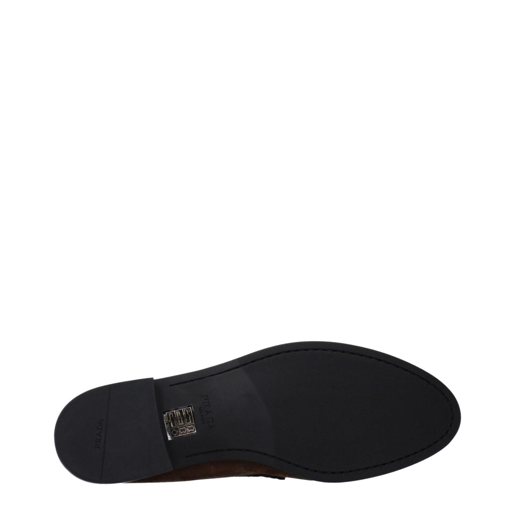 Prada Brown Leather Slip-On Loafers Prada