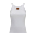 Fendi White Cotton Tank Tops Fendi