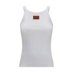 Fendi White Cotton Tank Tops Fendi