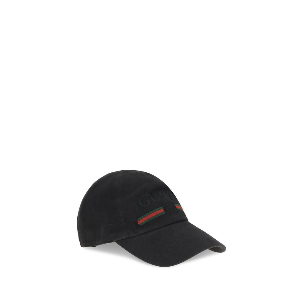 Gucci Black Cotton Cap (Baseball Hat) Gucci
