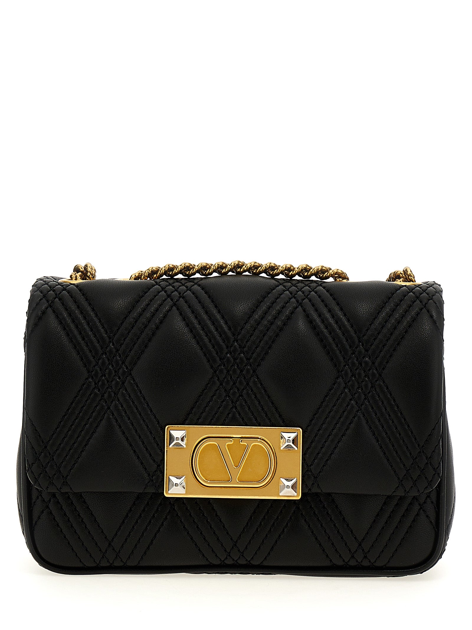 Valentino Garavani Black Lamb Leather Shoulder Bag Valentino Garavani