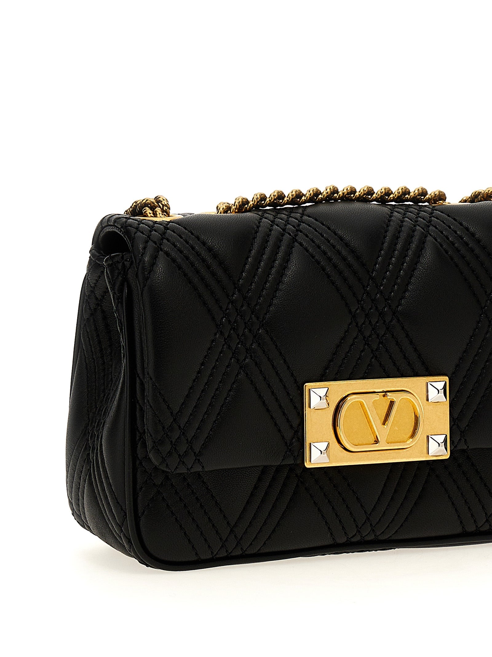 Valentino Garavani Black Lamb Leather Shoulder Bag Valentino Garavani
