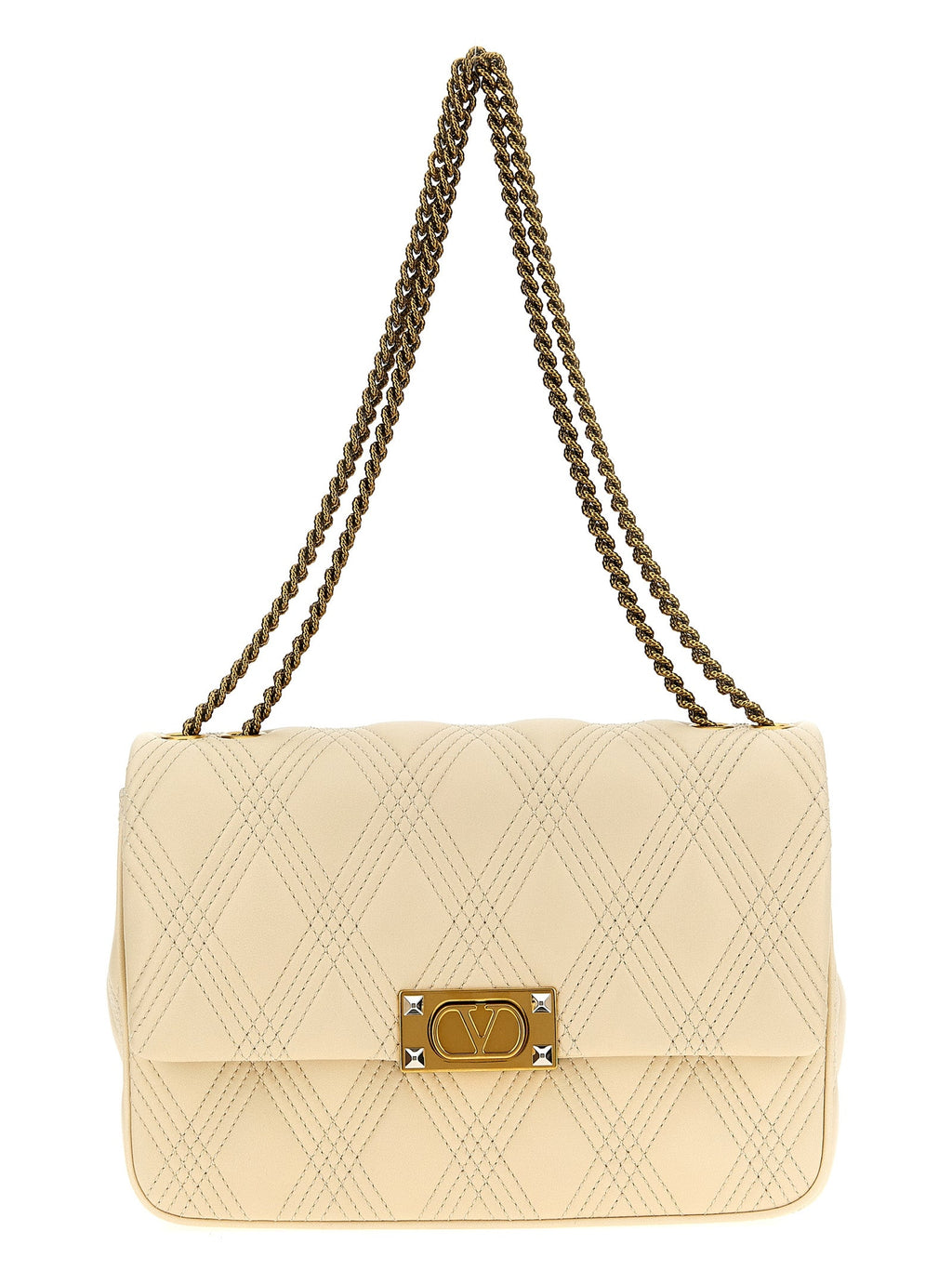 Valentino Garavani White Lamb Leather Shoulder Bag Valentino Garavani