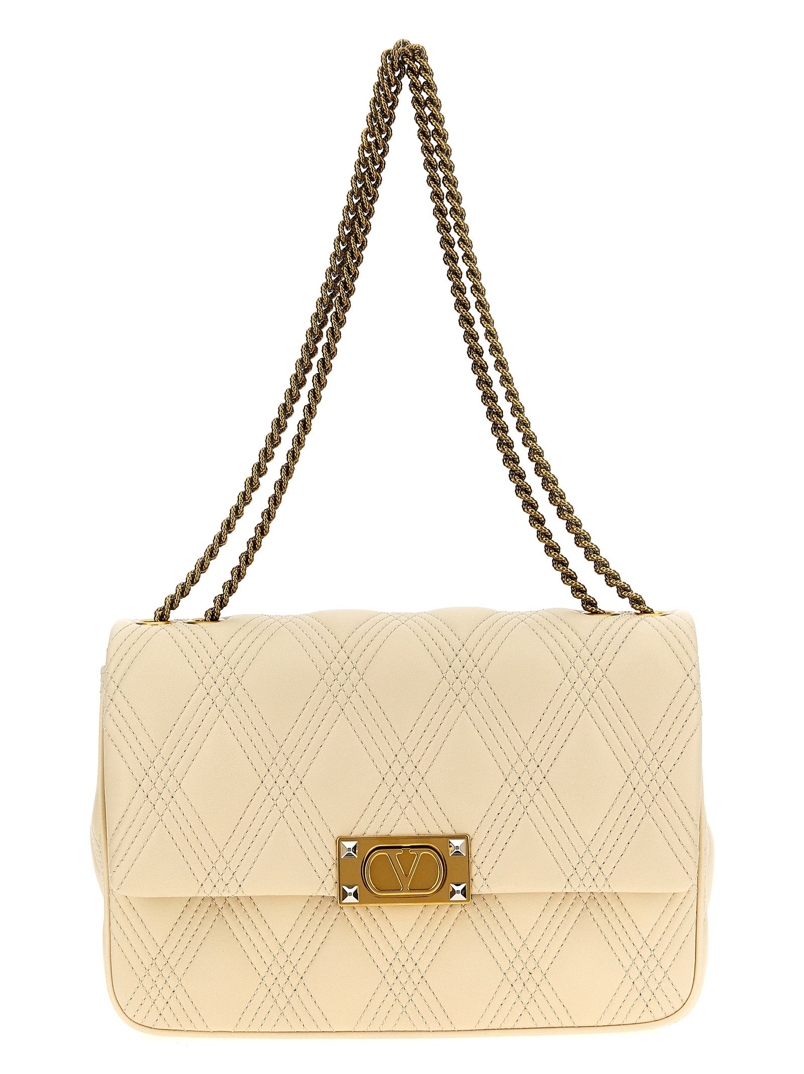 Valentino Garavani White Lamb Leather Shoulder Bag Valentino Garavani