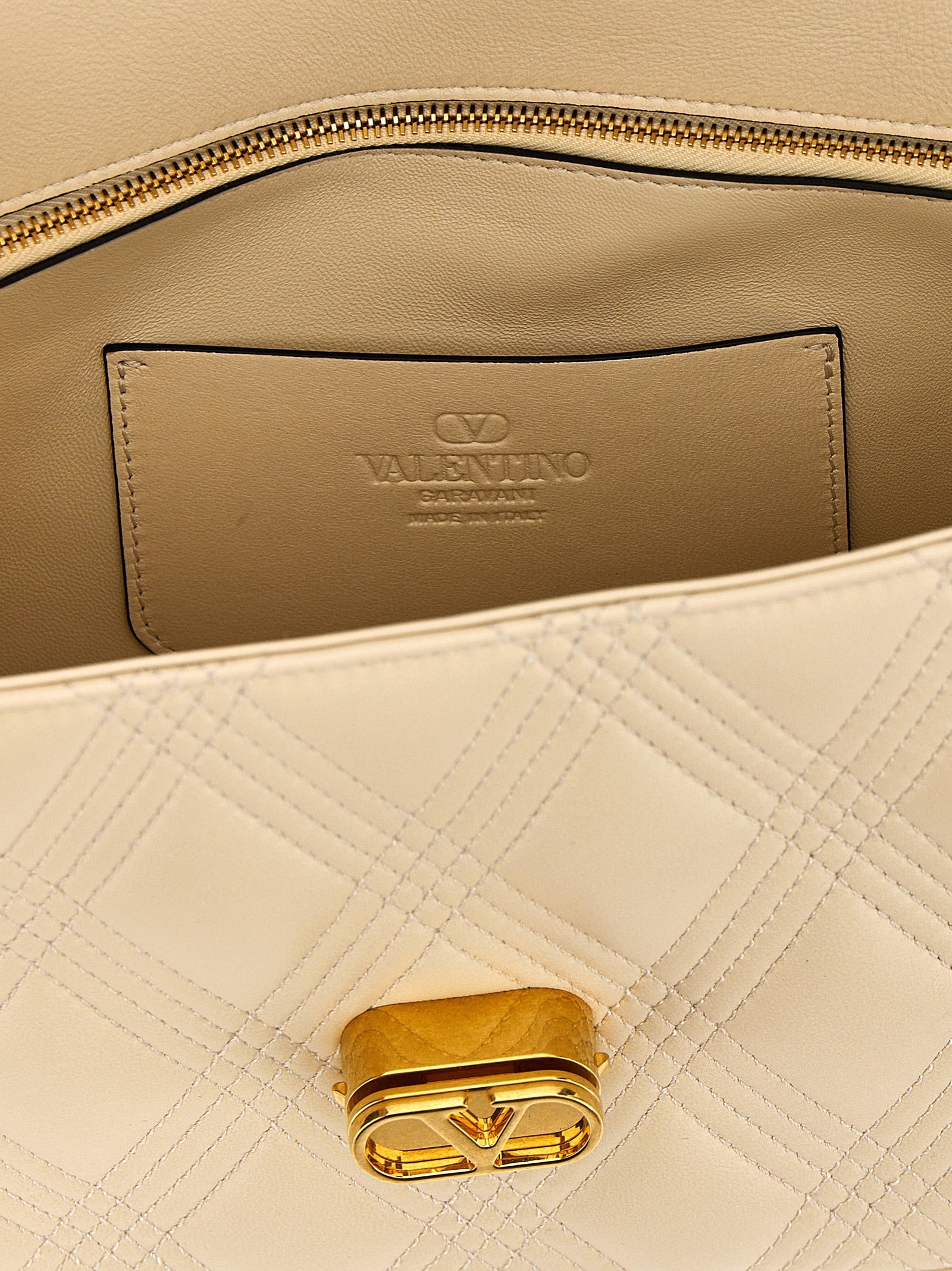 Valentino Garavani White Lamb Leather Shoulder Bag Valentino Garavani
