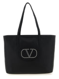 Valentino Garavani Black Calfskin Tote Bag Valentino Garavani