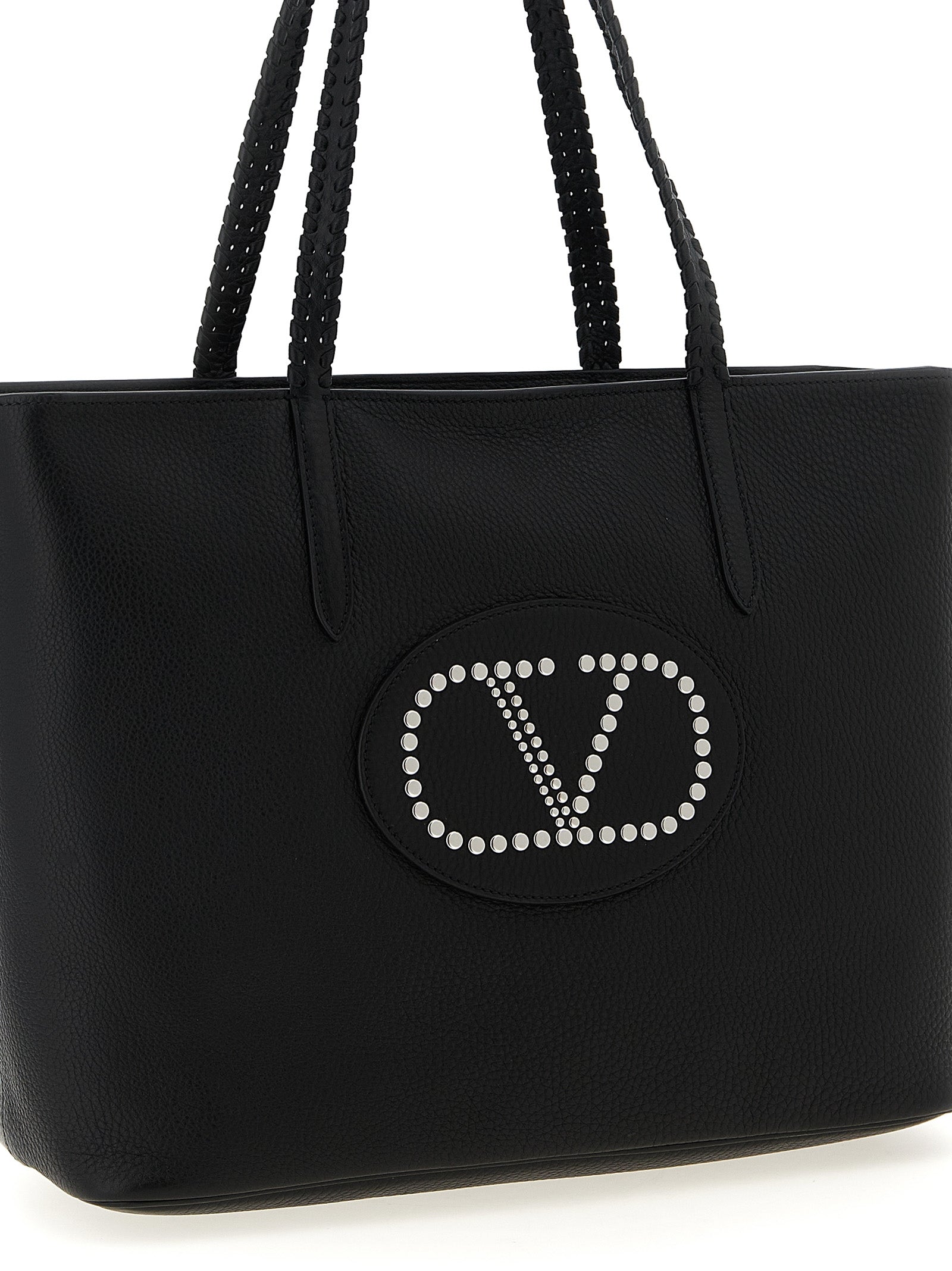 Valentino Garavani Black Calfskin Tote Bag Valentino Garavani