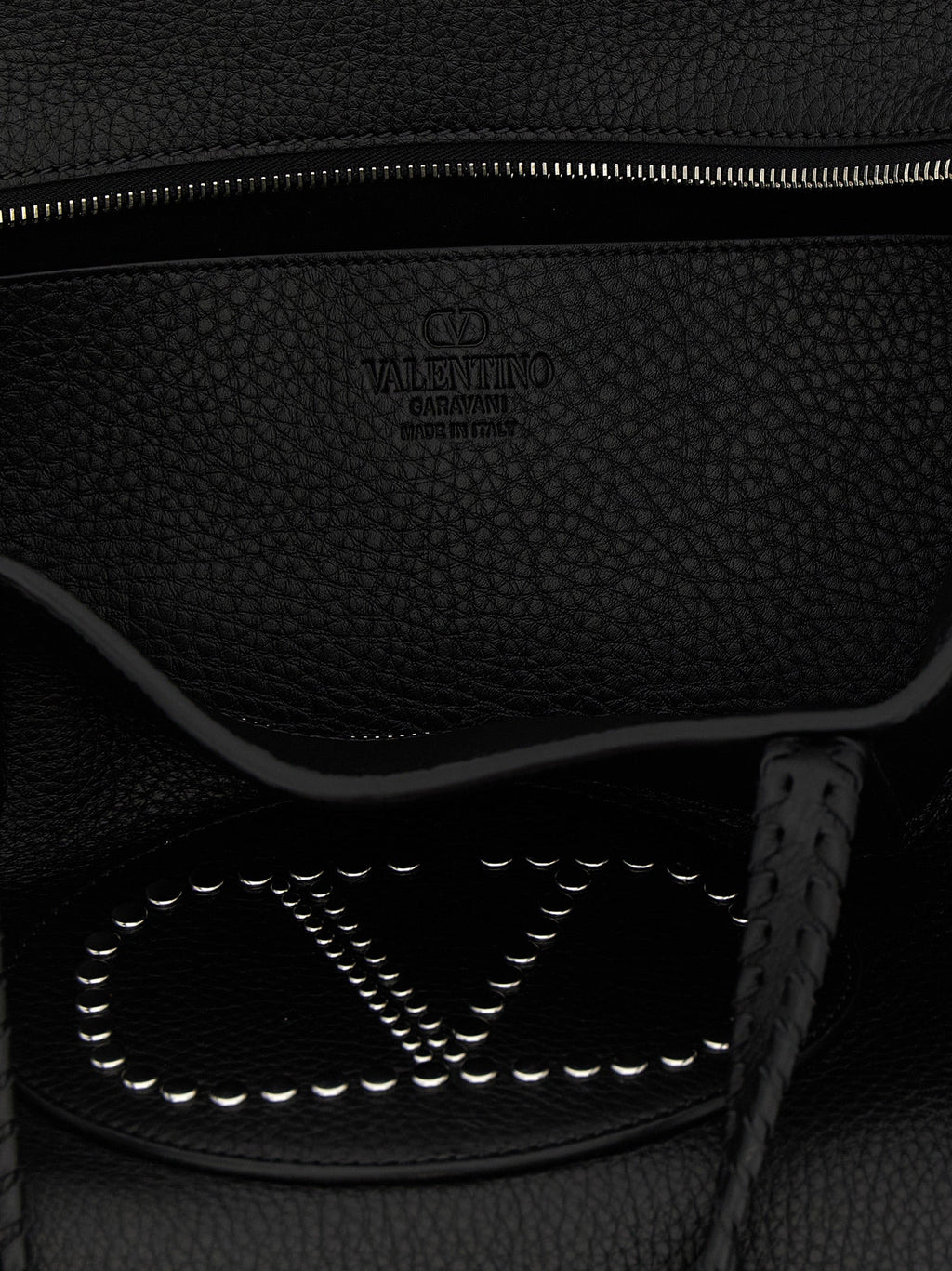 Valentino Garavani Black Calfskin Tote Bag Valentino Garavani