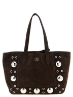 Valentino Garavani Brown Cowhide Tote Bag Valentino Garavani