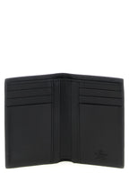 Valentino Garavani Black Ostrich Skin Cardholder Valentino Garavani