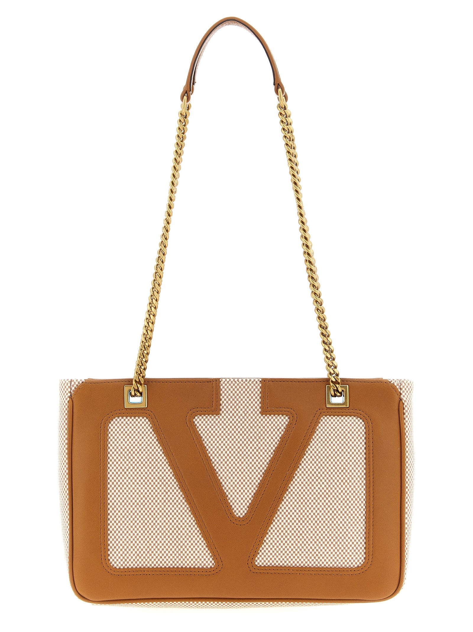 Valentino Garavani Brown Cotton Shoulder Bag Valentino Garavani